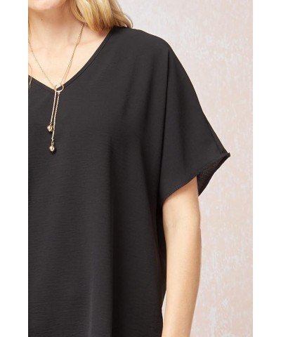 Women's Gigi Short Sleeve V-Neck Top Black $20.37 Tees