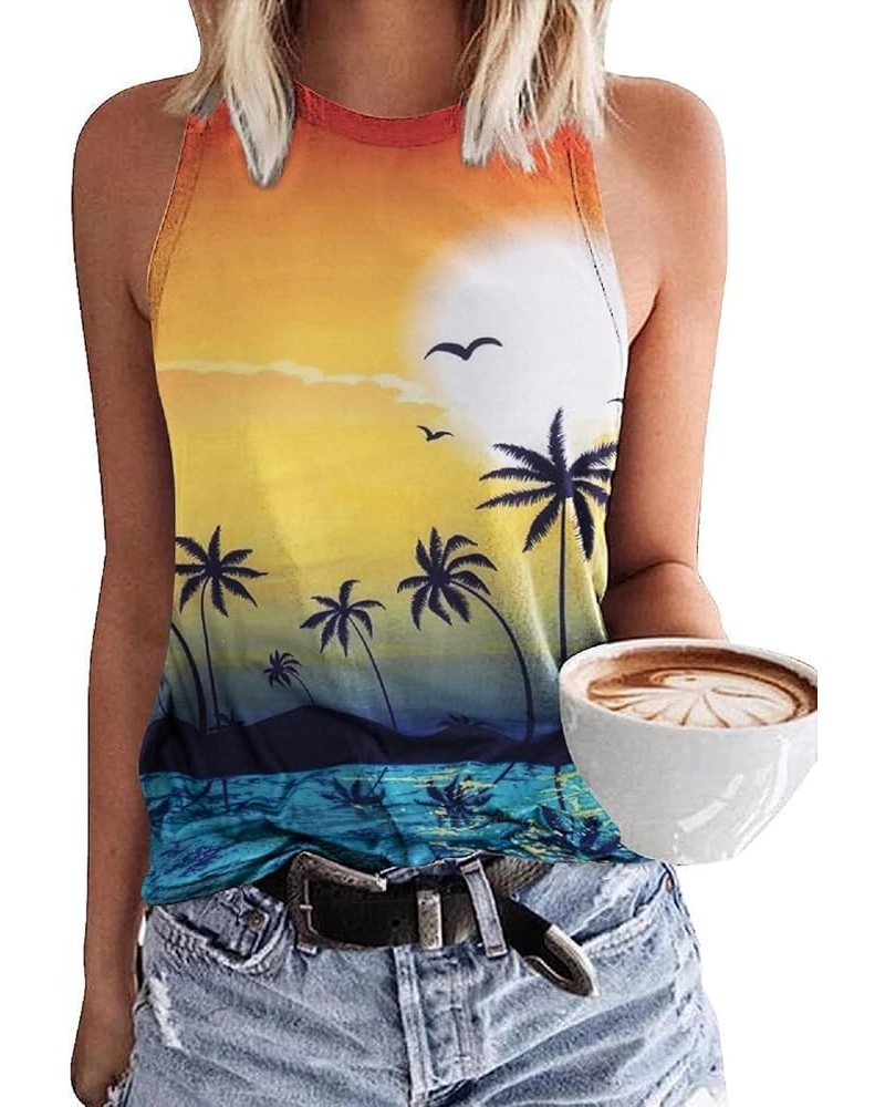 Life is Better at The Beach Tank Tops Women Summer Hawaiian Beach Shirt: Casual Vacation Sleeveless Muscle Tank Orange $7.66 ...