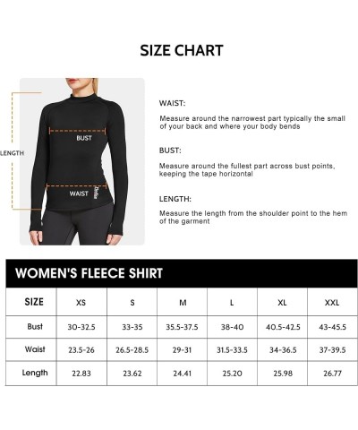 FitsT4 Women's Thermal Shirts Long Sleeve Running Fleece Lined Tops Mock Neck Workout Cold Weather Gear Thumbholes Navy $10.0...