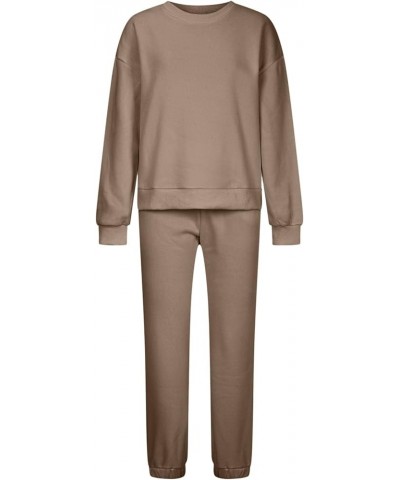 Womens Lounge Sets 2 Piece Outfits Long Sleeve Sweatshirt And Sweatpants Sweatsuit Fall Winter Worrkout Tracksuit 03 Khaki $1...