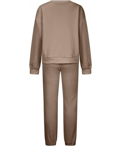 Womens Lounge Sets 2 Piece Outfits Long Sleeve Sweatshirt And Sweatpants Sweatsuit Fall Winter Worrkout Tracksuit 03 Khaki $1...