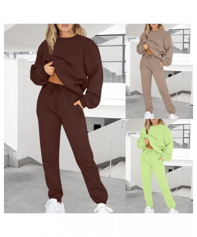 Womens Lounge Sets 2 Piece Outfits Long Sleeve Sweatshirt And Sweatpants Sweatsuit Fall Winter Worrkout Tracksuit 03 Khaki $1...