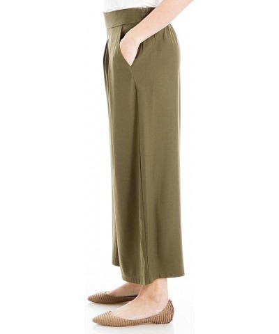 Women's Soft Twill Cropped Pant Army $13.26 Pants