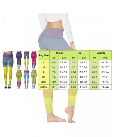 Full Length Women's Leggings Colorful Geometric Print Leggings Hiking Running Pants Pockets Thermal Velvet Winter Blue-d $7.4...