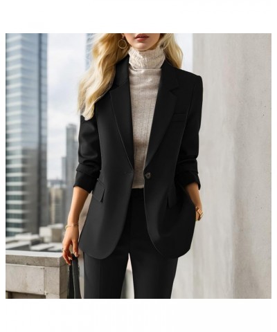 Blazers for Women Fashion Dressy Long Sleeve Blazer Open Front Cardigan Plus Size Double Breasted Jacket 1295-nfhhse-b-black ...