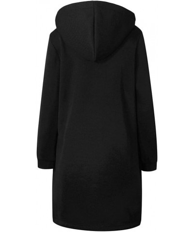 Women's Long Zip Up Hoodies Casual Fall Winter Light Tunic Sweatshirts Plus Size Hooded Jacket Coat with Pockets, Black $19.6...