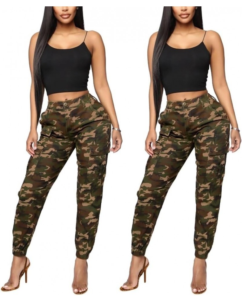 Women's Camo Cargo Jogger Pants – Slim Fit Army High Waisted Fatigue Elastic Waistband Camouflage Sweatpants Camo 2 Pack $17....