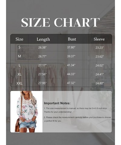 Women's Casual Tops 2023 Trendy Floral Print Long Sleeve Round Neck Loose Fitted Top Lace T Shirts Blouses Floral $11.61 Blouses