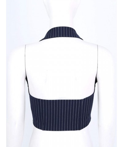 Women's Waistcoat Vest Halter Neck Button Down Dressy Vests Tuxedo Suit Waistcoat 01navy Blue $8.42 Vests