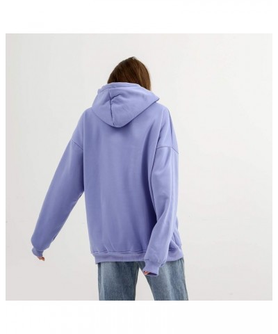 Women's Sweatshirts Cartoon Cute Dinosaur Print Hoodie Fleece Casual Pullover Purple $13.53 Hoodies & Sweatshirts