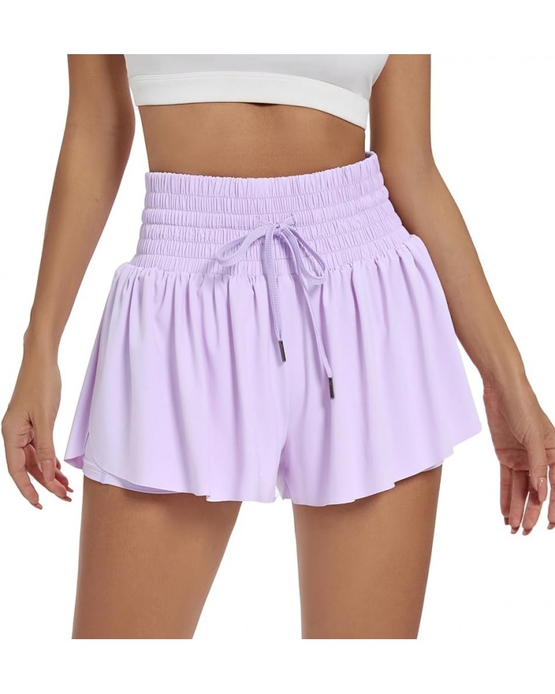 Flowy Athletic Shorts for Women High Waisted Gym Yoga Workout Running Tennis Skirt Skort Cute Clothes Casual Summer Lavender ...