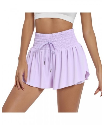 Flowy Athletic Shorts for Women High Waisted Gym Yoga Workout Running Tennis Skirt Skort Cute Clothes Casual Summer Lavender ...