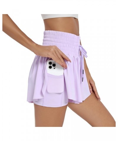 Flowy Athletic Shorts for Women High Waisted Gym Yoga Workout Running Tennis Skirt Skort Cute Clothes Casual Summer Lavender ...