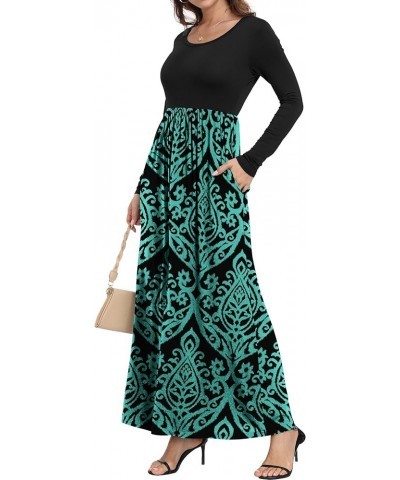 Women's Short/Long Sleeve Loose Plain Long Maxi Casual Dresses with Pockets Lo Blue Green $16.17 Dresses