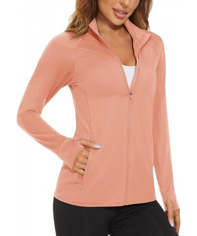 Women's UPF 50+ Lightweight Athletic Jacket Sun Protection Full Zip Long Sleeve Shirts Hiking Outdoor Pockets Apricot $20.39 ...