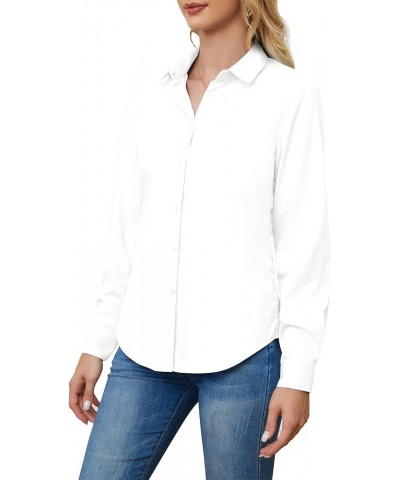 Wrinkle Free Womens Button Down Shirts for Women Long Sleeve Stretch Business Office Formal Work Blouses Tops White1 $10.19 B...