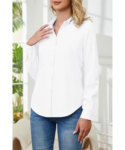 Wrinkle Free Womens Button Down Shirts for Women Long Sleeve Stretch Business Office Formal Work Blouses Tops White1 $10.19 B...