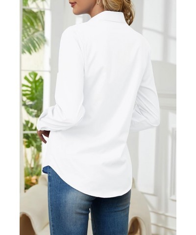 Wrinkle Free Womens Button Down Shirts for Women Long Sleeve Stretch Business Office Formal Work Blouses Tops White1 $10.19 B...