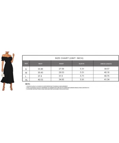 Women's Off Shoulder Midi Dress Summer A-Line Swing Casual Party Cocktail Dresses 01-orange $15.58 Dresses