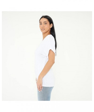 Women's Short Sleeve V-Neck Shirts Loose Casual Tee T-Shirt Basic Tee Tops White $10.17 Tees