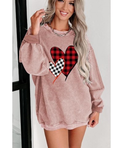 Women's 2024 Valentine's Day Holiday Casual Sweatshirts Long Sleeve Crewneck Pullover Tops Fashion Hoodies Outfits Pink05 $17...