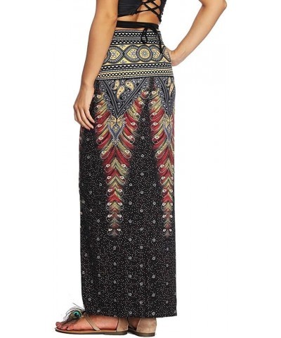 Women's Boho Bohemian Hippie Skirt Long Maxi Print Wrap Skirt Cover up Maxi Asymmetrical Summer Beach Skirt One Size 004 $11....