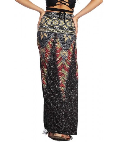 Women's Boho Bohemian Hippie Skirt Long Maxi Print Wrap Skirt Cover up Maxi Asymmetrical Summer Beach Skirt One Size 004 $11....