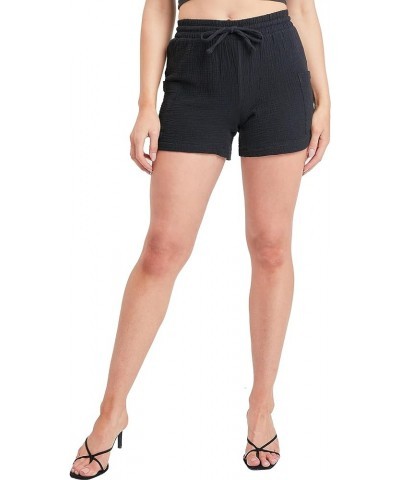 Women's High Rise Gauze Shorts Black $6.37 Shorts