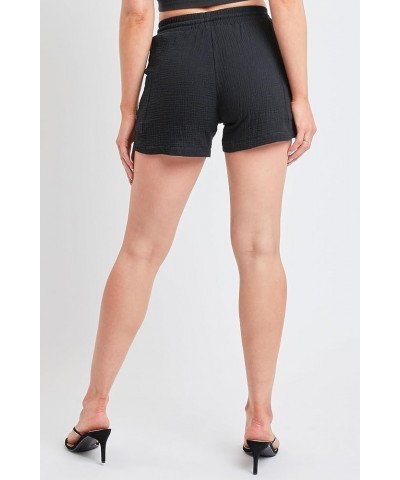 Women's High Rise Gauze Shorts Black $6.37 Shorts