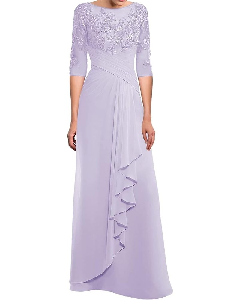 Wedding Guest Dresses Lace for Women Long Mother of The Bride Chiffon Formal Evening Gowns Lavender $24.40 Dresses