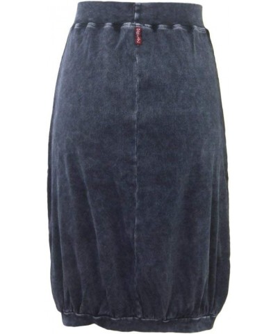 Womens Ribbed Knee Length Bubble Skirt, Style CS-124 Dark Denim $46.69 Skirts