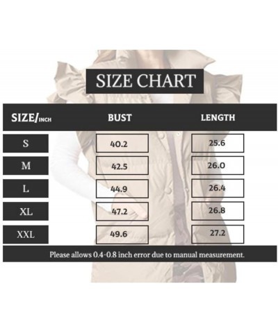 Womens Puffer Vest Ruffle Sleeve Button Down Sleeveless Padded Coat with Pocket Army Green $16.18 Vests