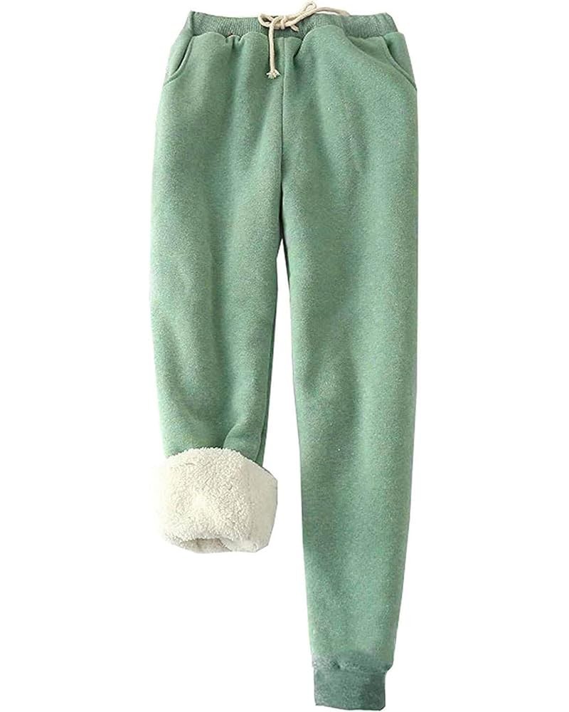 Womens Winter Fleece Lined Sweatpants Warm Pants Thicken Sherpa Lined Athletic Jogger Soft Long Pants Casual Trousers B Green...