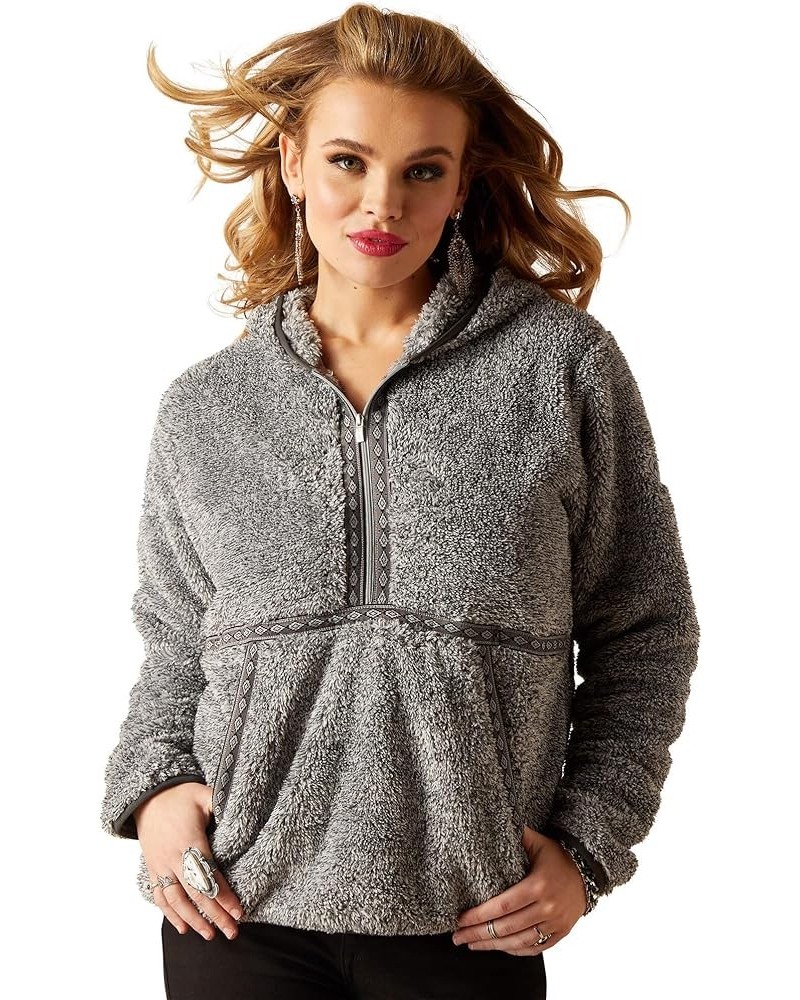 Women's Lurex Berber 1/2 Zip Hoodie Salt and Pepper $27.60 Hoodies & Sweatshirts