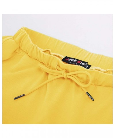 Women's Stretchy Knee Length Skirts Athletic Skorts for Woman Drawstring Waist with Mesh Shorts Pockets Yellow $15.05 Skorts