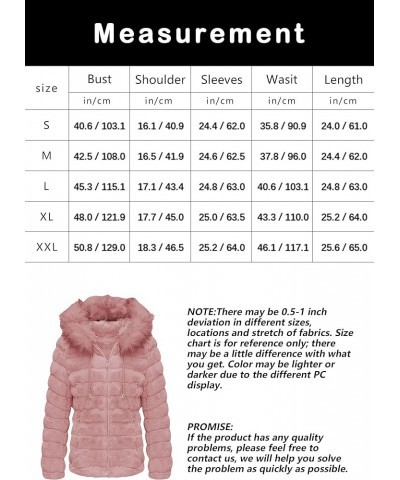 Women Double Sided Faux Fur Jacket Spring and Winter Fashion Reversible Hood Puffer Coat with Fur Collar Pink $44.19 Coats