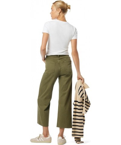 Women's The Blake Wide Leg W Raw Hem Burnt Olive $70.50 Jeans