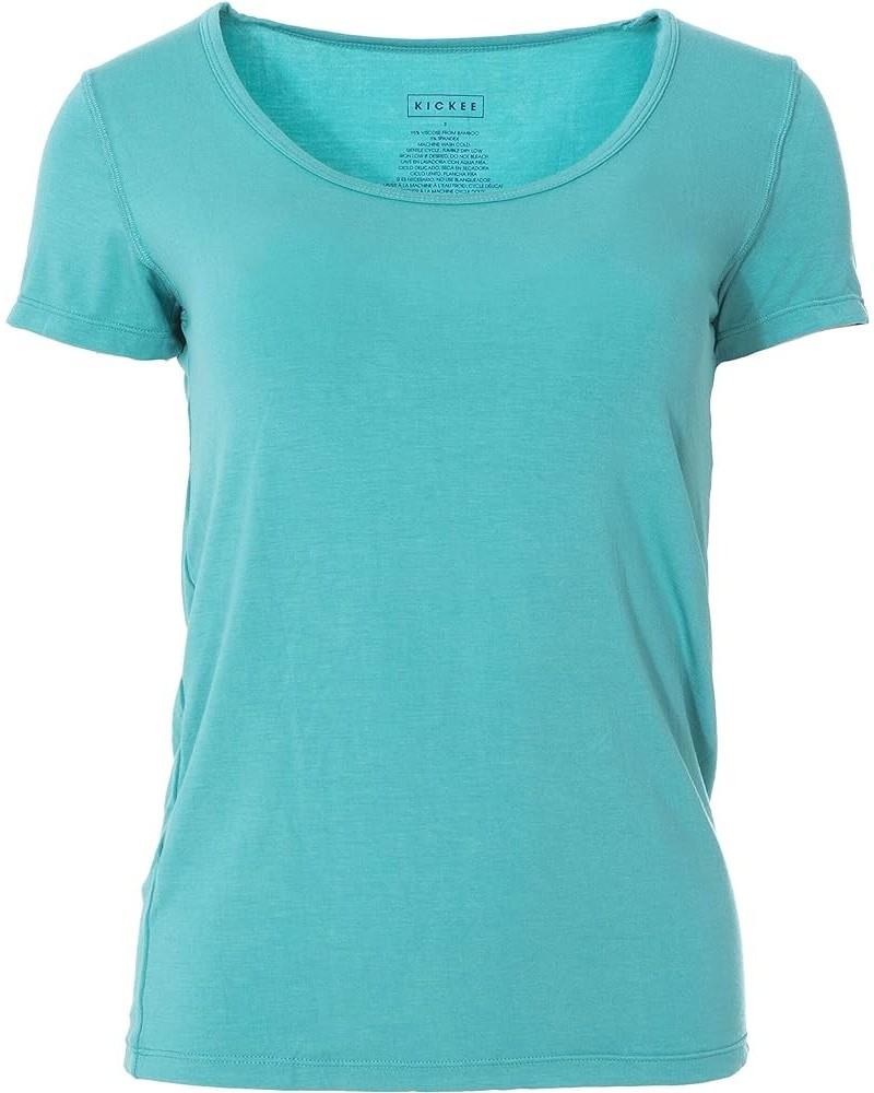 KicKee Womenswear Solid Short Sleeve Scoop Neck Tee Neptune $21.00 Tees