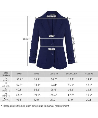 Women's Casual 3/4 Sleeve Blazer Lightweight Jacket Work Office Button Front Blazers with Pockets Black $17.28 Blazers