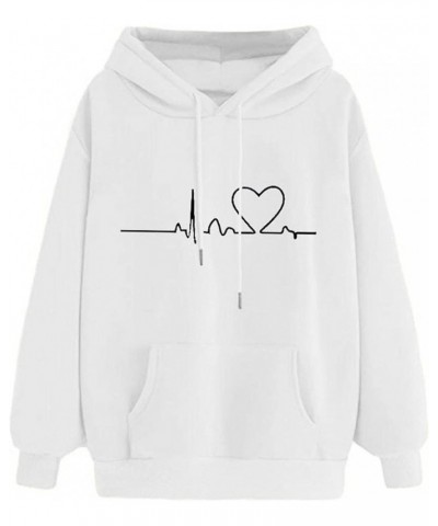 Tops For Women Autumn And Winter Plus Size Women's Sweatshirts Cute Printing Long Sleeve Pullover Hoodies For Women White $8....