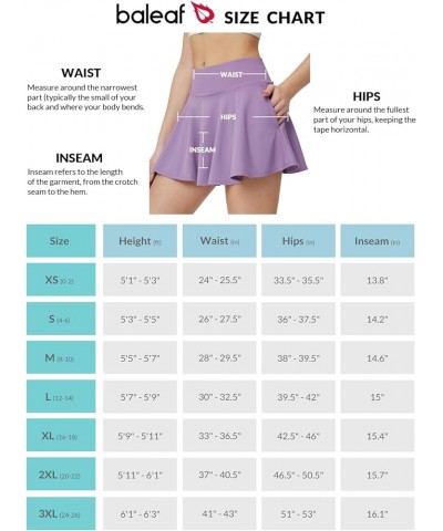 Women's High Waisted Tennis Skirts Tummy Control Pleated Golf Skorts Skirts for Women with Shorts Pockets Purple-2 Side Pocke...