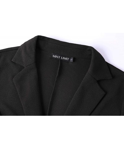 Women's Casual 3/4 Sleeve Blazer Lightweight Jacket Work Office Button Front Blazers with Pockets Black $17.28 Blazers