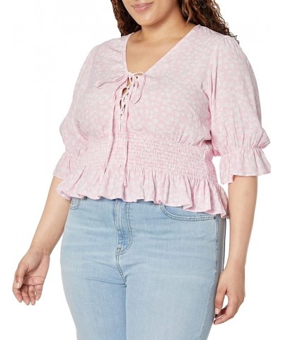 Women's Top Cecillia Pink Breezy Fl $12.91 Blouses