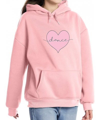 Women Pink Heart Print Pattern Hoodie Cute Sweatshirt Kawaii Aesthetic Clothes for Teen Girls Casual Loose Pullover Pink $15....