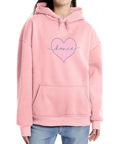 Women Pink Heart Print Pattern Hoodie Cute Sweatshirt Kawaii Aesthetic Clothes for Teen Girls Casual Loose Pullover Pink $15....