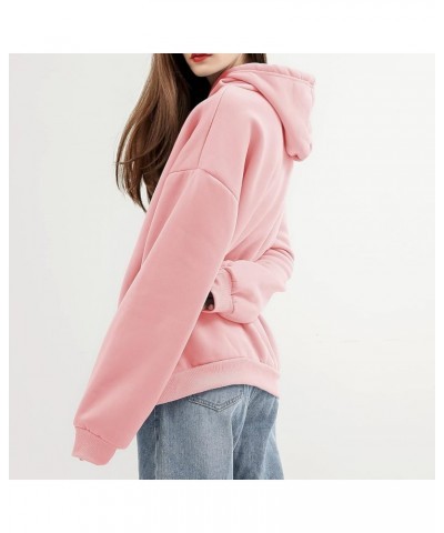 Women Pink Heart Print Pattern Hoodie Cute Sweatshirt Kawaii Aesthetic Clothes for Teen Girls Casual Loose Pullover Pink $15....