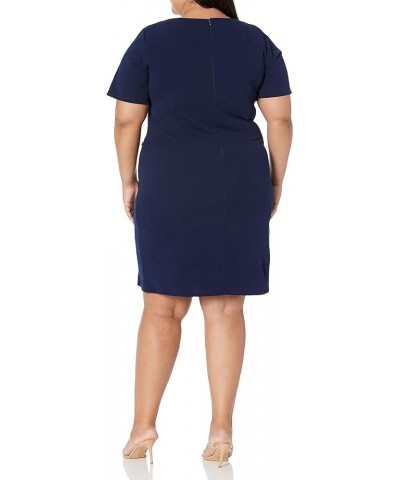 Women's Plus Size Short Sleeve Night Out Sheath Dress Navy Skirt Detail $38.51 Dresses