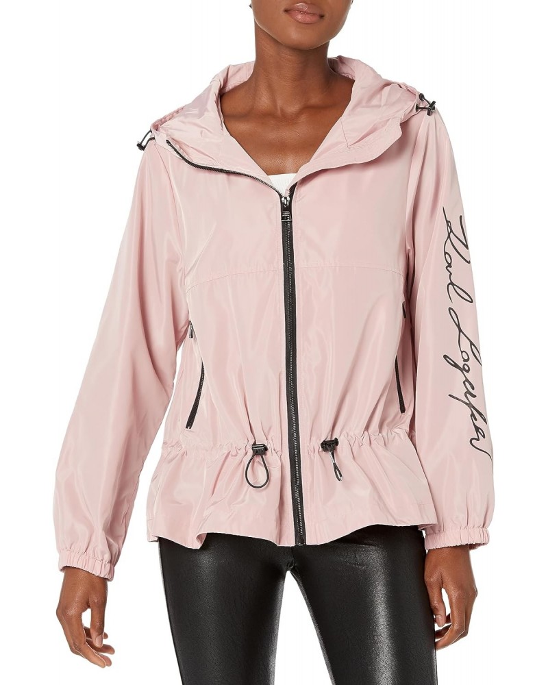 Women's Short Anorack with Logo Sleeve, Blush, Medium $40.40 Jackets