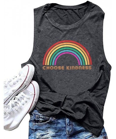 Pride Tank Top Women Rainbow Graphic Sleeveless Inspirational Casual Tee Tops Gray $13.99 Tanks