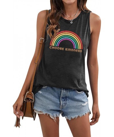 Pride Tank Top Women Rainbow Graphic Sleeveless Inspirational Casual Tee Tops Gray $13.99 Tanks